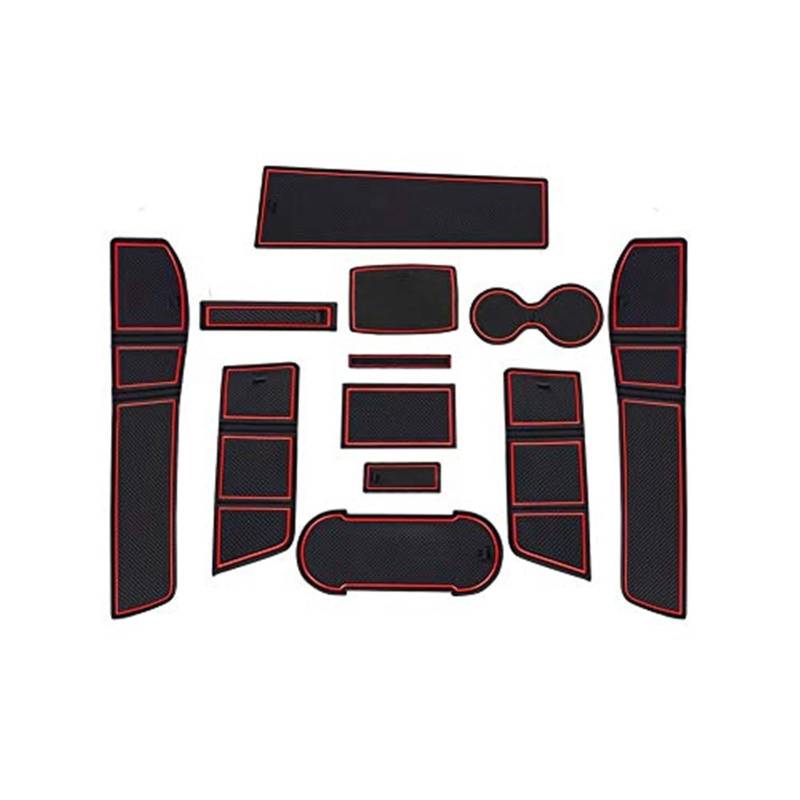 Pexorin Rutschfeste Gummimatten for Seat Leon Cupra 5F FR MK3, Automatten Türschlitzmatte Autoarmlehne Getränkehaltermatte Mittelkonsole Antirutschmatten Autozubehör, 12 Stück/Set Anti-Rutsch-Matten-S von Pexorin