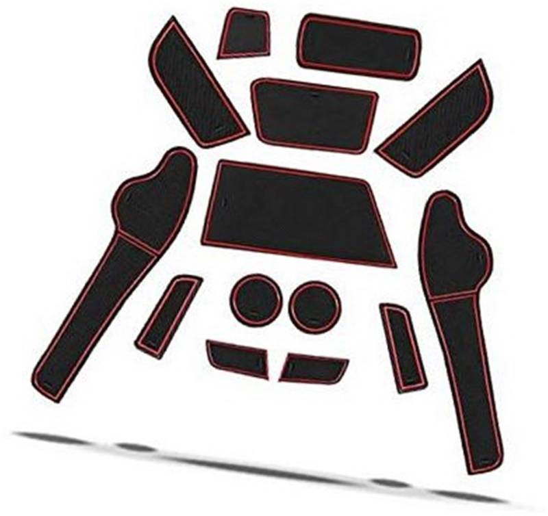 Pexorin for Crossland X SUV Auto-Innentürschlitz rutschfeste Matten Anti-Rutsch-Getränkehaltermatte Mittelkonsole Armlehne Box Aufbewahrungspolster Anti-Rutsch-Matten-Set für das Armaturenbrett von Pexorin