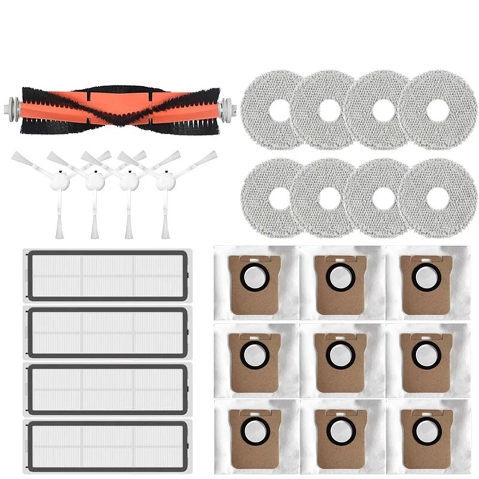 Pexorin for Dreame, L10s Ultra/Dreame L10s Pro Roboter Staubsauger Roboter Teile Staub Tasche Wichtigsten Seite Pinsel Hepa-Filter mopp Pad Zubehör Roboter-Staubsauger-Kit(26PCS-01) von Pexorin