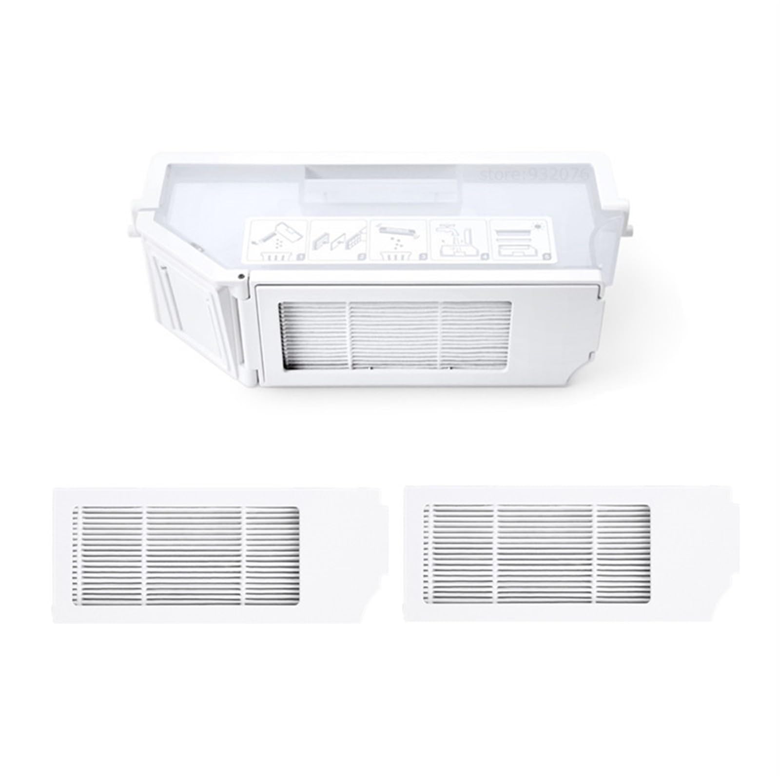 Pexorin for Ecovacs DEEBOT X1 T10 Omni Staub Box HEPA-Filter Schmutz Sammlung Roboter Staubsauger Ersatzteile Mülleimer(Dustbin add 3Filters) von Pexorin
