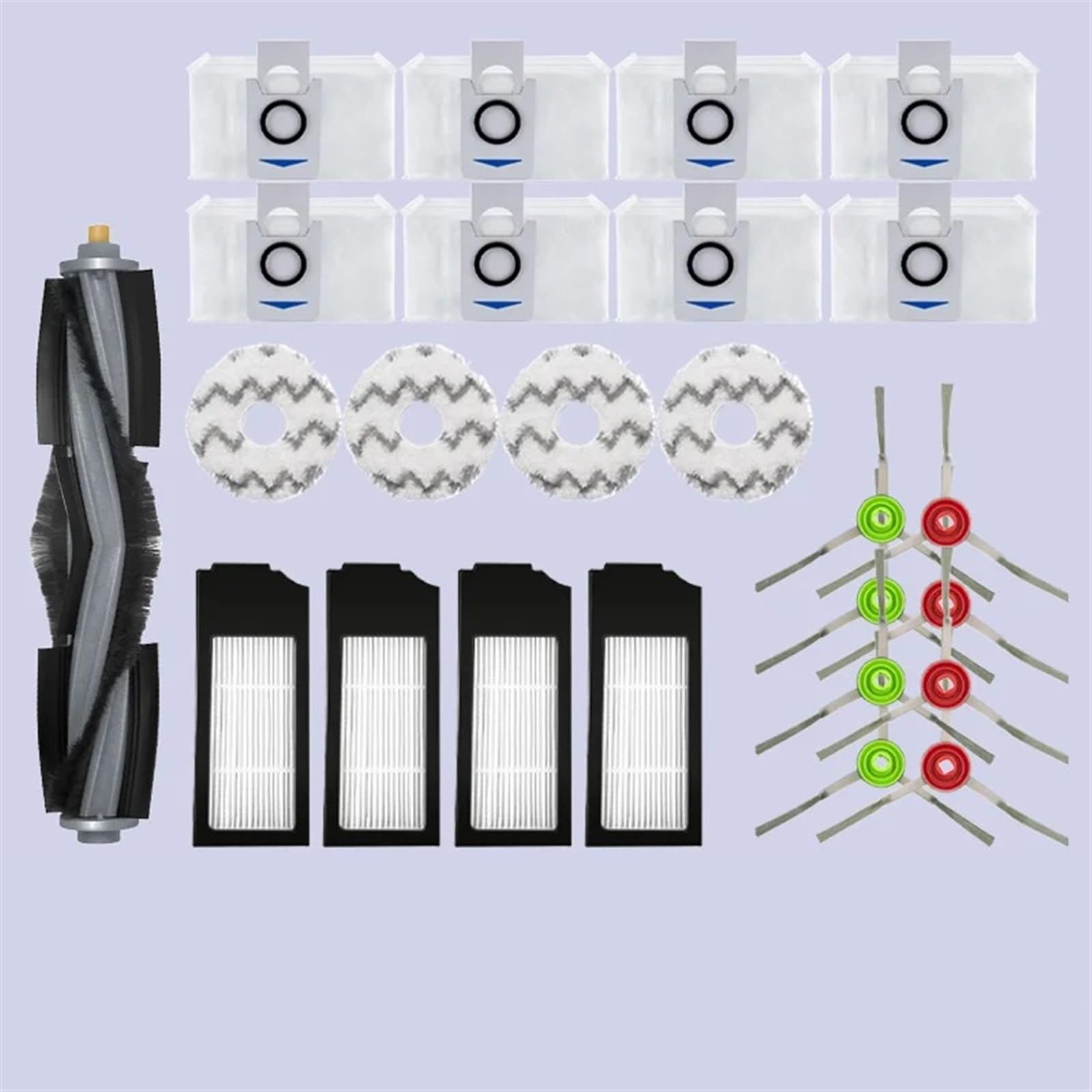 Pexorin for Ecovacs Deebot X1 Omni Zubehör Roboter Staubsauger Mopp Tuch Staubbeutel HEPA-Filter Hauptbürste Lappen Austauschbare Ersatzteile Roboter-Staubsauger-Kit(25pcs) von Pexorin