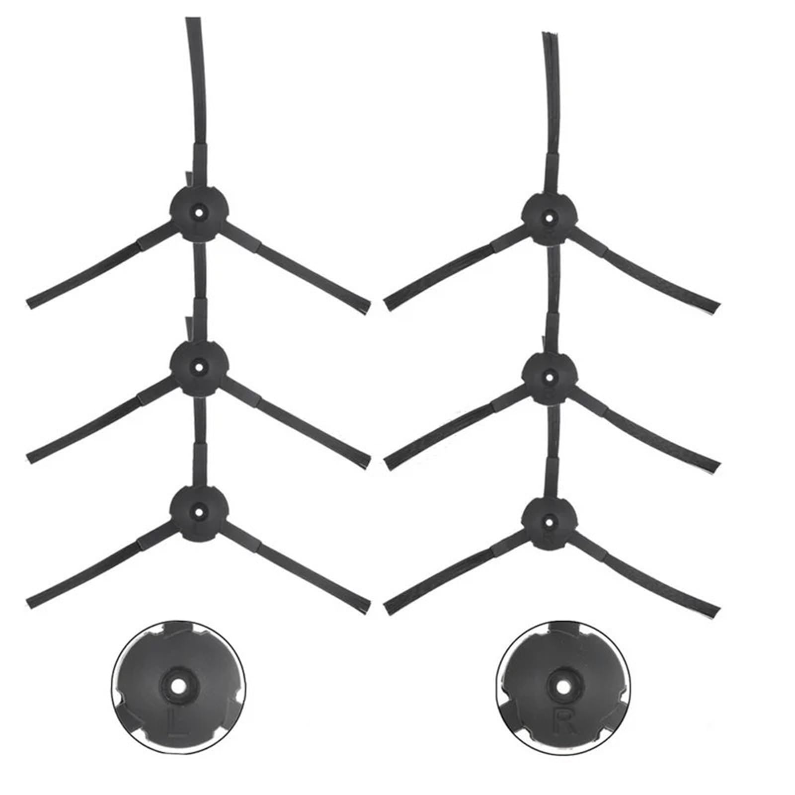 Pexorin for ILIFE, Ersatzseitenbürste, for ILIFE, V3 V5 V5s V3S A6 A4 A4s V50 V55 X5 Zubehör Staubsauger Ersatzteile Verbrauchsmaterialien Roboter-Staubsauger-Kit(6PCS Brush) von Pexorin