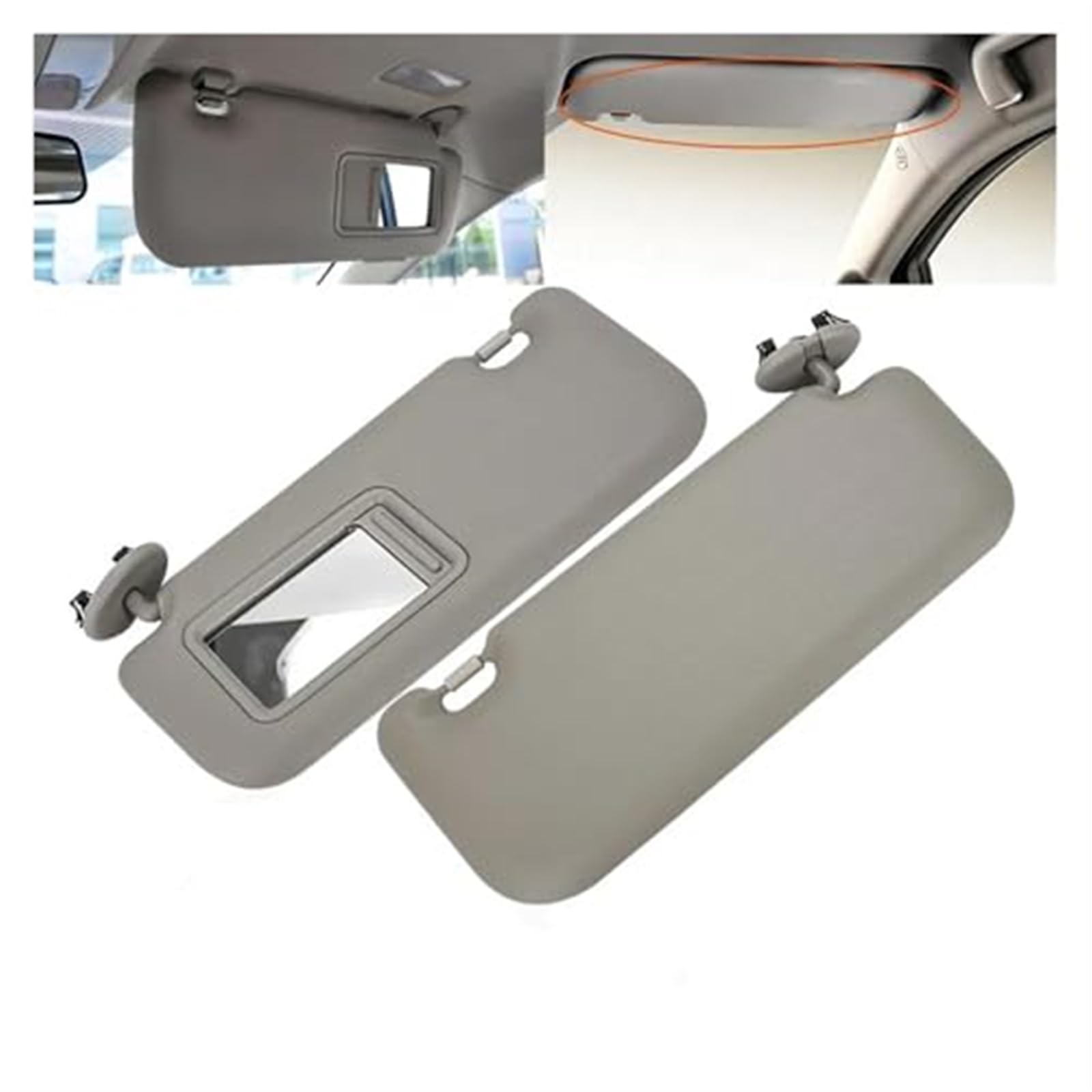 Pexorin for Toyota, for Auris, for Corolla, 2010–2013, Auto-Innensonnenblende mit Spiegel, Sonnenblende, Sonnenschutz for Links und rechts(Grey 1 Pair) von Pexorin