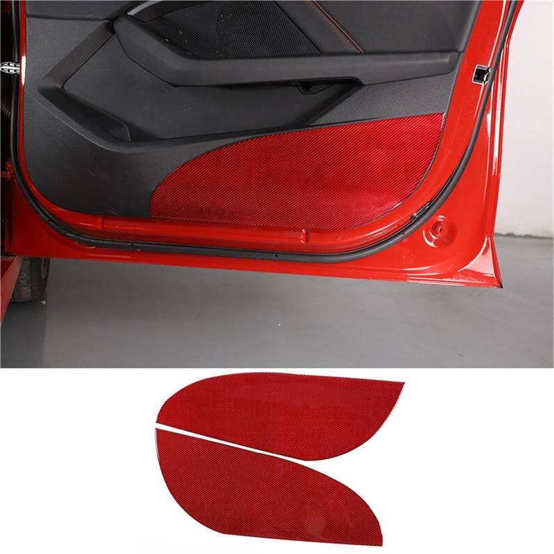 Pfdwmdoi Interieur Zubehör Für 2 Serie F44 2020 2021 2022 2023 Weiche Carbon Faser Auto Tür Anti-Kick Panel Aufkleber Car Interieurleisten(B Front Door RED) von Pfdwmdoi