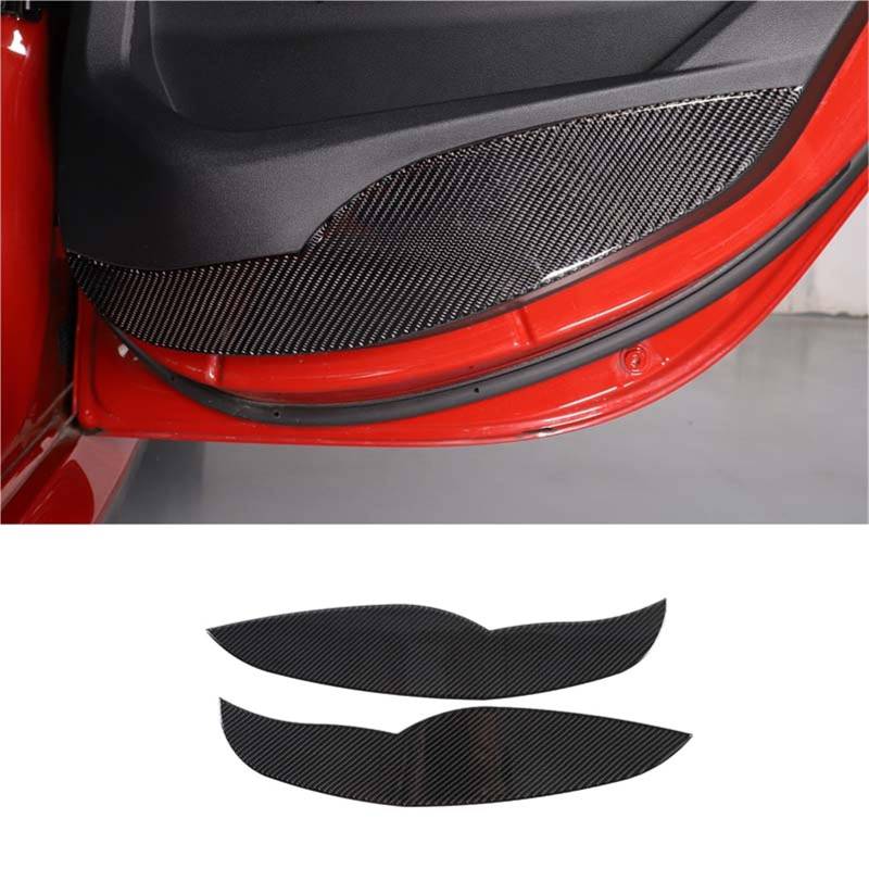 Pfdwmdoi Interieur Zubehör Für 2 Serie F44 2020 2021 2022 2023 Weiche Carbon Faser Auto Tür Anti-Kick Panel Aufkleber Car Interieurleisten(Rear Door Black) von Pfdwmdoi