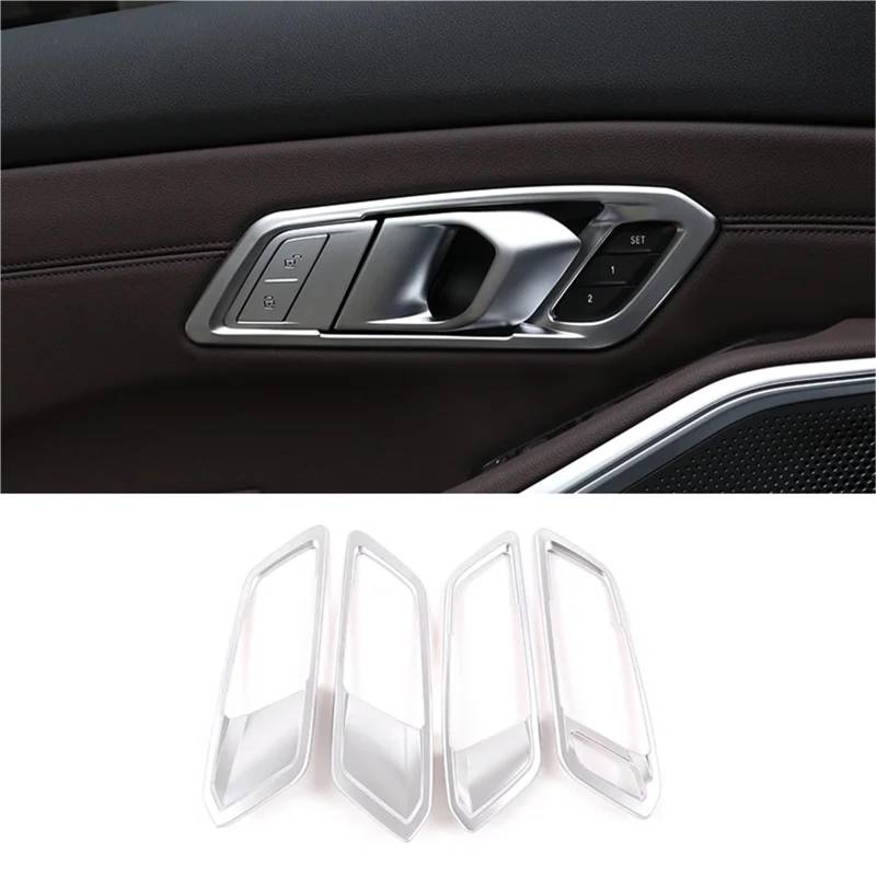 Pfdwmdoi Interieur Zubehör Für 3er G20 G28 2020-2022 LHD ABS Silber Auto Innentürgriff Abdeckung Zierrahmen Aufkleber Car Interieurleisten(Style 2) von Pfdwmdoi