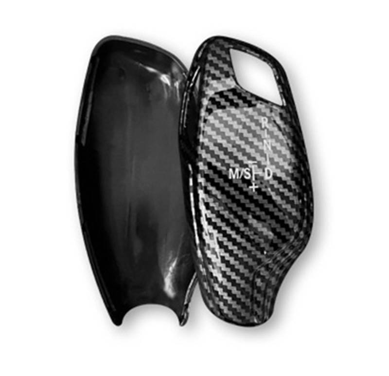 Pfdwmdoi Interieur Zubehör Für 5 7 Serie 6GT X3 X4 Auto 2/3 Stück Auto Schaltknauf Abdeckung Faser Schwarz Car Interieurleisten(2Piece Set CarbonFiber) von Pfdwmdoi