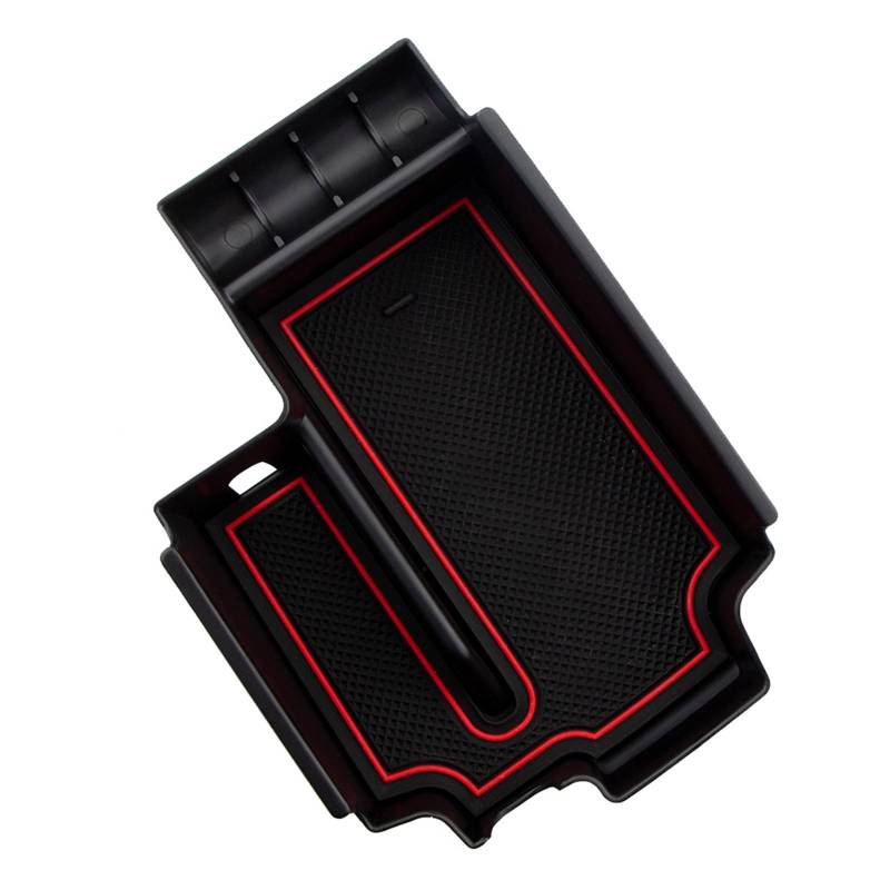 Pfdwmdoi Interieur Zubehör Für 5 Series G30 G31 2020 2021 2022 2023 Mittelkonsolenhalter Container Organizer Auto Armlehne Aufbewahrungsbox Fach Car Interieurleisten(Red mat) von Pfdwmdoi