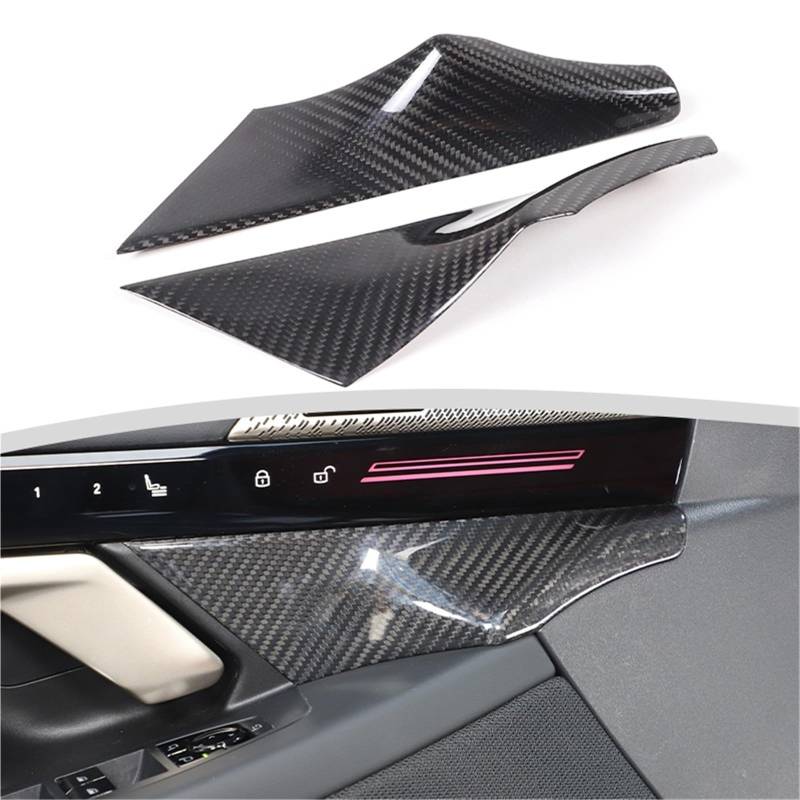 Pfdwmdoi Interieur Zubehör Für 5 Series G60 2024 + Real Carbon Fiber Innentürgriff Frontverkleidung Aufkleber Auto Car Interieurleisten(Style 1) von Pfdwmdoi