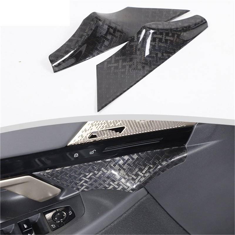 Pfdwmdoi Interieur Zubehör Für 5 Series G60 2024 + Real Carbon Fiber Innentürgriff Frontverkleidung Aufkleber Auto Car Interieurleisten(Style 3) von Pfdwmdoi