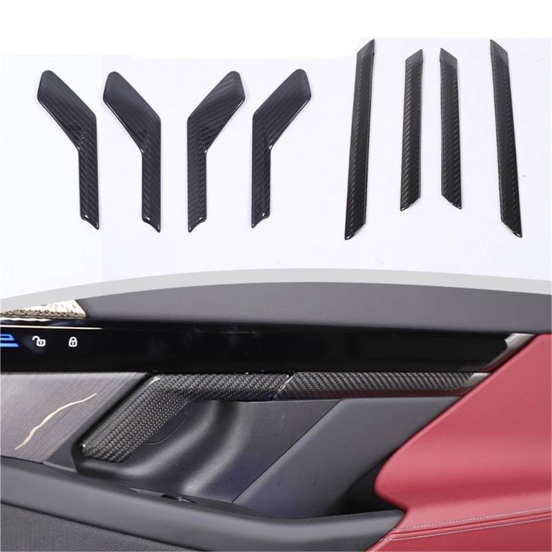 Pfdwmdoi Interieur Zubehör Für 5 Series G60 2024 + Real Carbon Fiber Innentürgriff Frontverkleidung Aufkleber Auto Car Interieurleisten(Style 5) von Pfdwmdoi