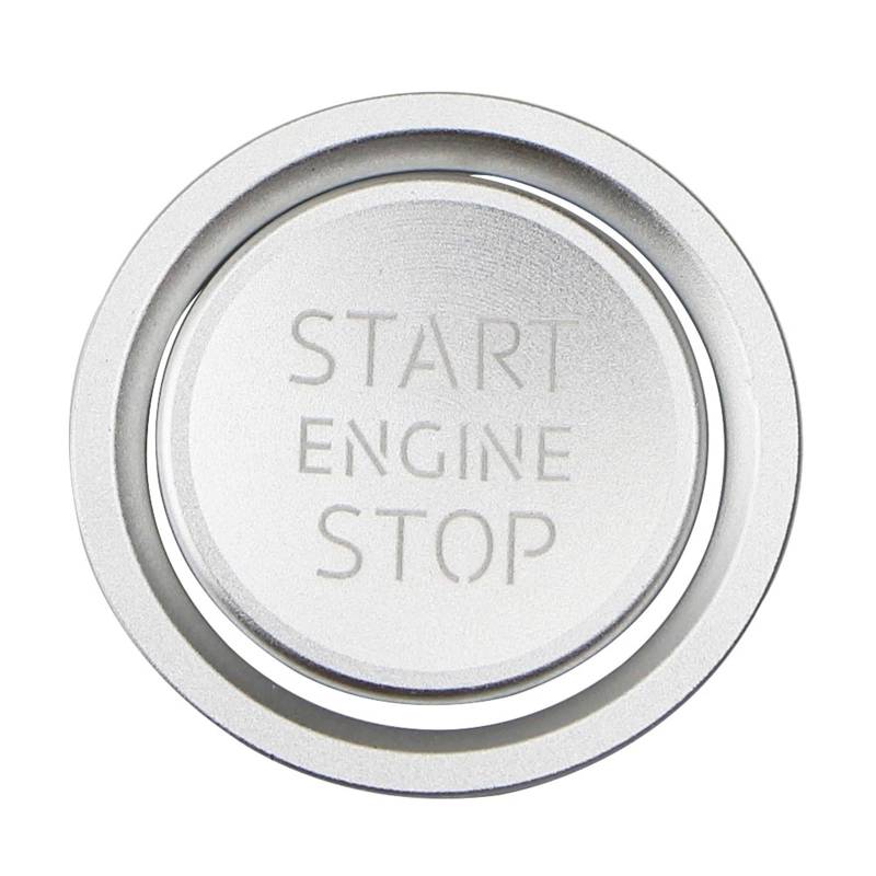 Pfdwmdoi Interieur Zubehör Für A4 B8 B9 A5 A6 A7 C7 Q3 Q5 S3 Aluminiumlegierung Auto Zündung Motor Start Stop Knopf Abdeckung Fall Aufkleber Car Interieurleisten(Silver) von Pfdwmdoi