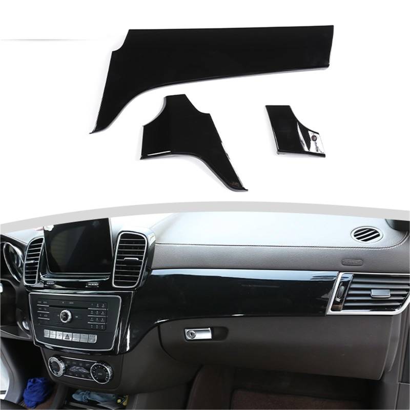 Pfdwmdoi Interieur Zubehör Für Benz Für GLE Für GLS 2012-2019 Auto ABS Innenausstattung Mittelkonsole Dekorative Verkleidung Abdeckung Verkleidung Linkslenker Car Interieurleisten(Piano Black) von Pfdwmdoi
