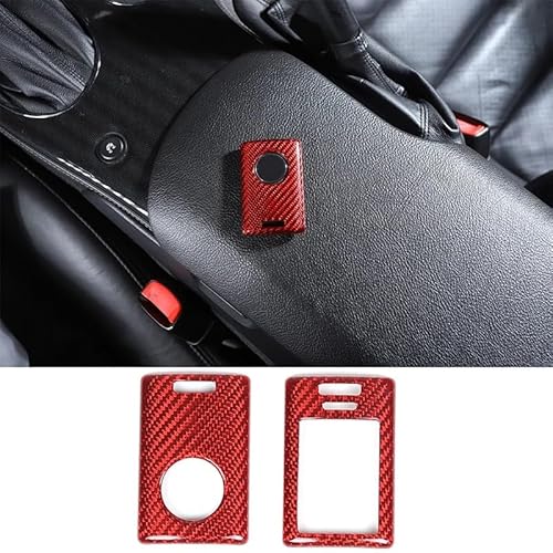 Pfdwmdoi Interieur Zubehör Für Chevrolet Für Corvette C7 2014-2019 C6 2005-2013 Carbon Fiber Remote Key Fob Fall Abdeckung Car Interieurleisten(Red) von Pfdwmdoi