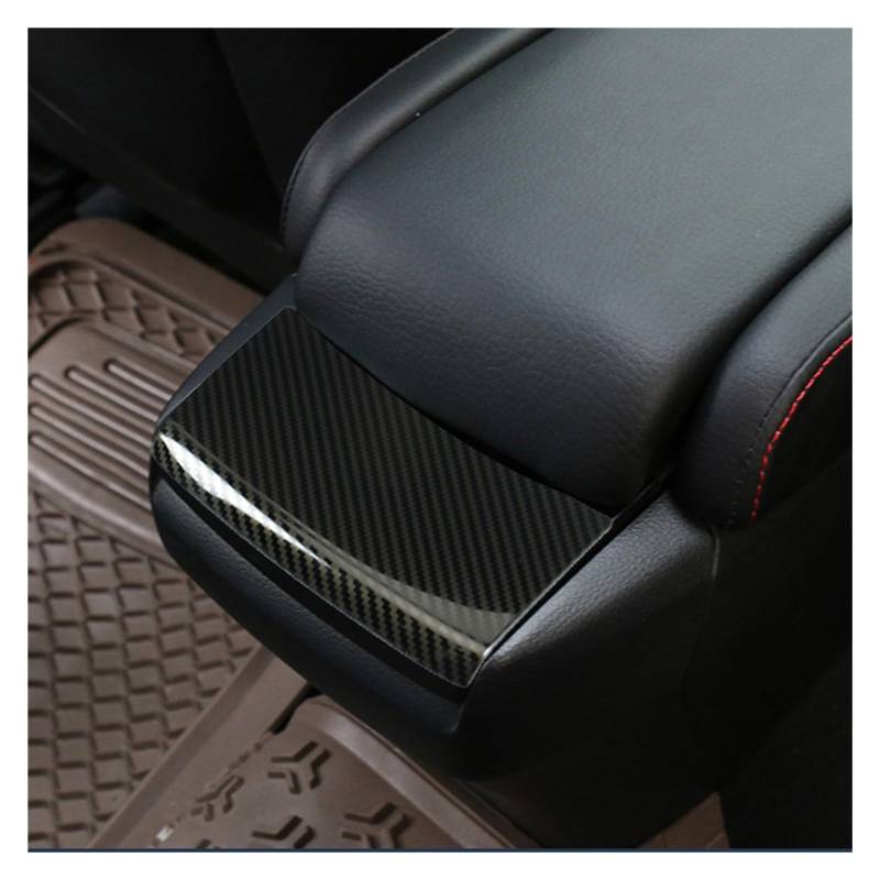 Pfdwmdoi Interieur Zubehör Für Civic 10th 2018 2019 2016 2017 Auto Carbon Fiber Auto Interior Center Console Armlehne Box Pailletten Abdeckung Car Interieurleisten(Carbon Fiber) von Pfdwmdoi