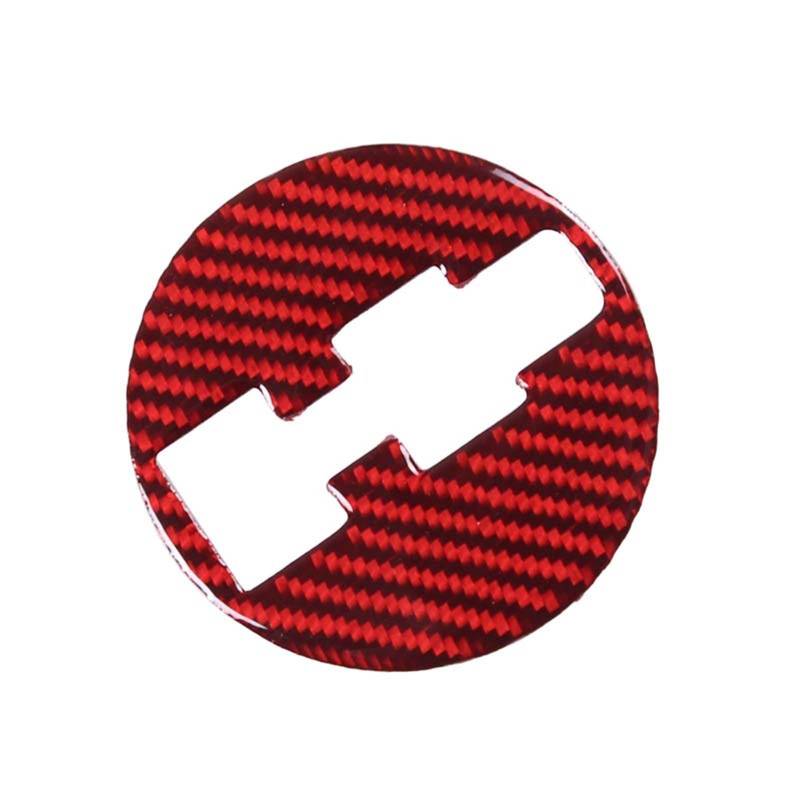 Pfdwmdoi Interieur Zubehör Für Hummer H3 2005-2009 Innen Auto Styling Lenkrad Center Logo Abdeckungen Aufkleber Trim Car Interieurleisten(Carbon Fiber Red) von Pfdwmdoi