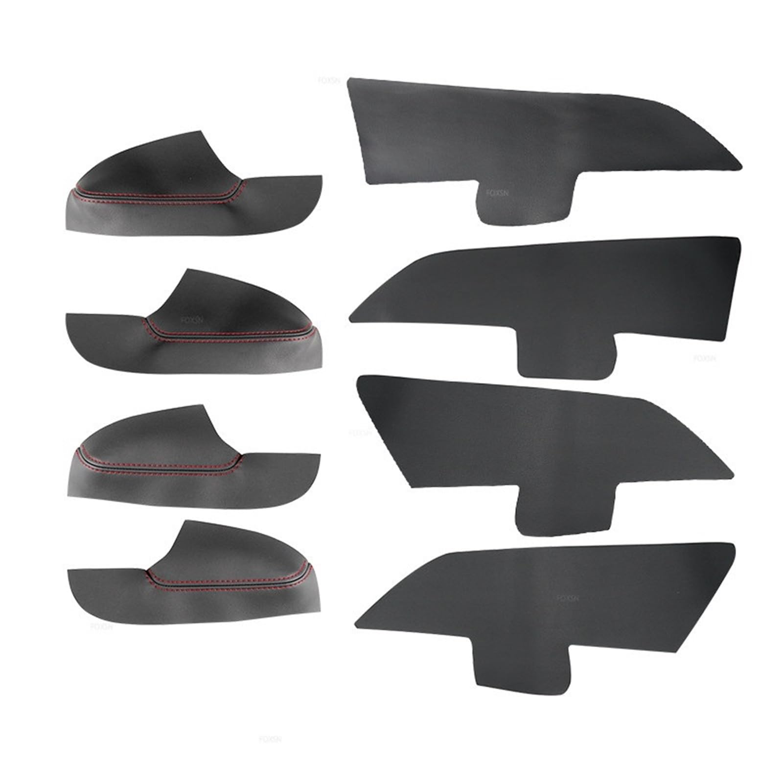 Pfdwmdoi Interieur Zubehör Für Hyundai Für Elantra 2016 2017 2018 2019 Tür Armlehne Panel Abdeckung Mit Mount Armaturen Auto Innen Car Interieurleisten(8Piece Black-red line) von Pfdwmdoi
