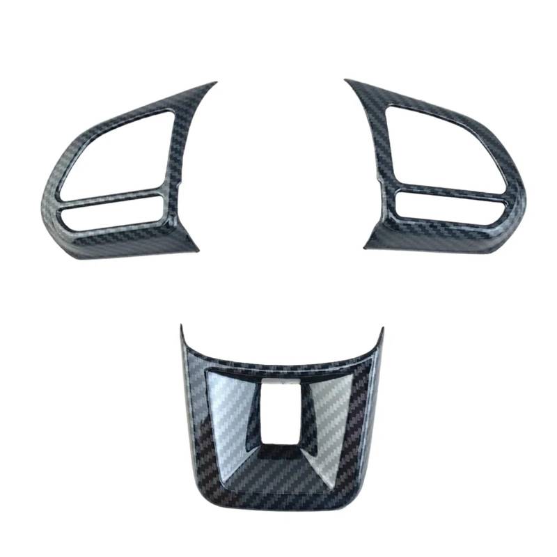 Pfdwmdoi Interieur Zubehör Für MG5 MG6 MG HS ZS Auto 3-teiliges Auto-Lenkrad-Innentastenabdeckung Kohlefaser-Aufkleber Innendekoration Car Interieurleisten(Black) von Pfdwmdoi