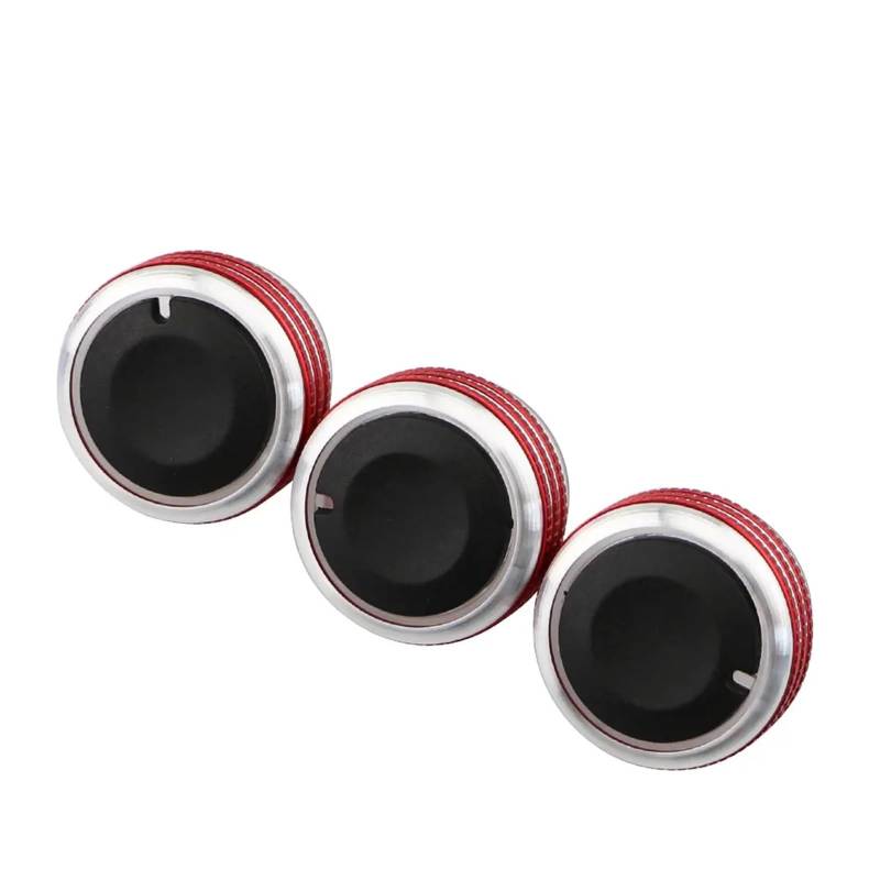 Pfdwmdoi Interieur Zubehör Für Mazda 3 M3 2004-2013 3 Stück Aluminiumlegierung Auto Klimaanlage Heizung Steuerschalter Knopf Knöpfe AC Knob Car Interieurleisten(Upgrade red) von Pfdwmdoi
