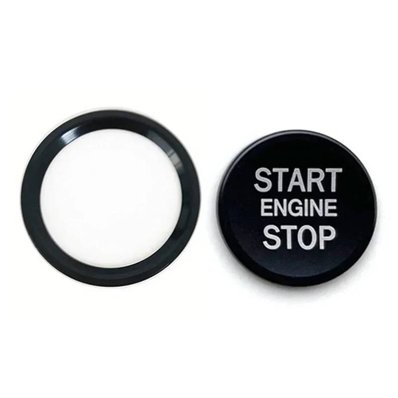 Pfdwmdoi Interieur Zubehör Für Q5 Q7 A8L A5 A6L A4L Auto Zündung Motor Start Stop Schlüssel Ring Abdeckung Dekoration Schalter Taste Trim Car Interieurleisten(2Piece Black) von Pfdwmdoi