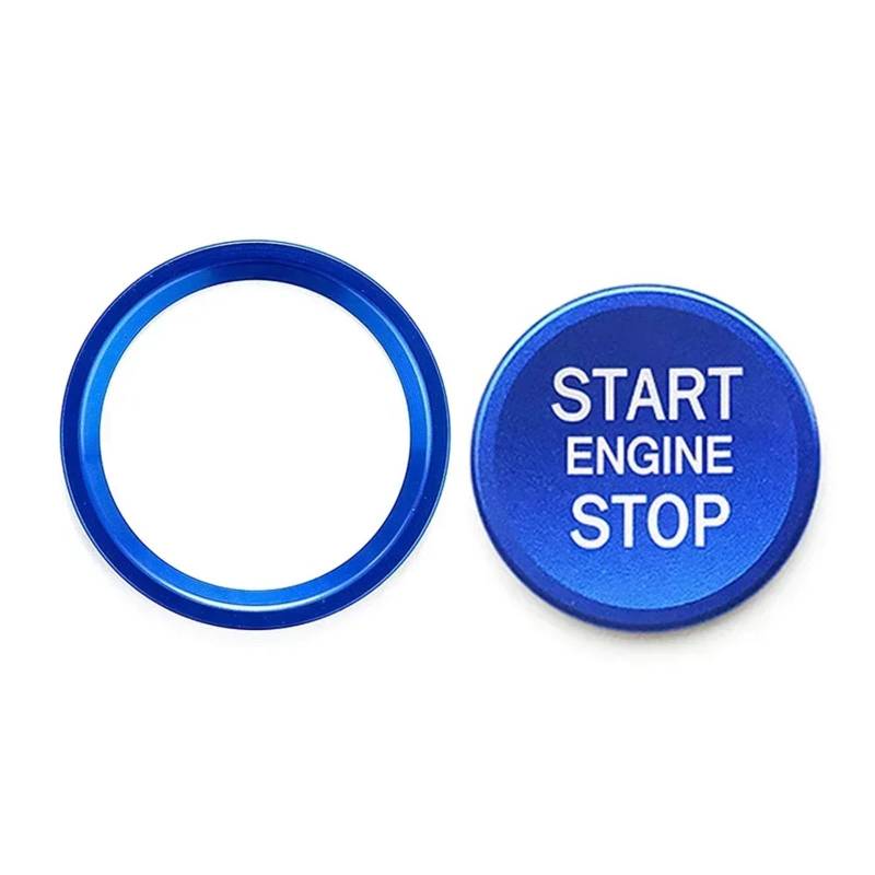 Pfdwmdoi Interieur Zubehör Für Q5 Q7 A8L A5 A6L A4L Auto Zündung Motor Start Stop Schlüssel Ring Abdeckung Dekoration Schalter Taste Trim Car Interieurleisten(2Piece Blue) von Pfdwmdoi
