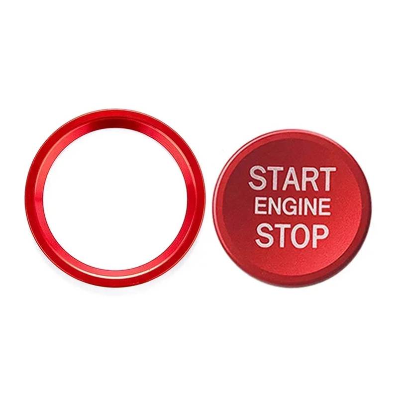 Pfdwmdoi Interieur Zubehör Für Q5 Q7 A8L A5 A6L A4L Auto Zündung Motor Start Stop Schlüssel Ring Abdeckung Dekoration Schalter Taste Trim Car Interieurleisten(2Piece Red) von Pfdwmdoi