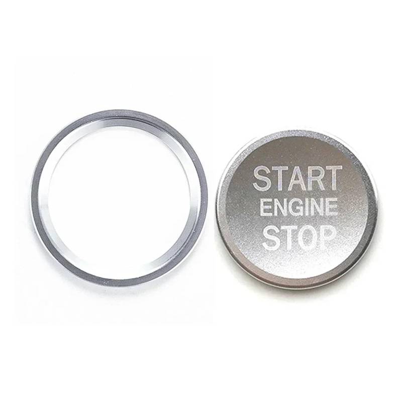Pfdwmdoi Interieur Zubehör Für Q5 Q7 A8L A5 A6L A4L Auto Zündung Motor Start Stop Schlüssel Ring Abdeckung Dekoration Schalter Taste Trim Car Interieurleisten(2Piece Silver) von Pfdwmdoi