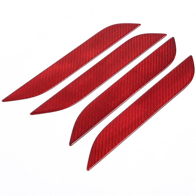 Pfdwmdoi Interieur Zubehör Für Tesla Für Modell S 2022-2023 Auto Carbon Fiber Auto Türgriff Abdeckung Trim Abdeckung Car Interieurleisten(RED) von Pfdwmdoi