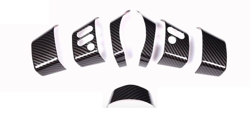 Pfdwmdoi Interieur Zubehör Für Toyota FJ Für Cruiser 2007-2021 ABS Mattschwarz Lenkradabdeckung Knopfdekoration Aufkleber Verkleidung Car Interieurleisten(Carbon Fiber) von Pfdwmdoi