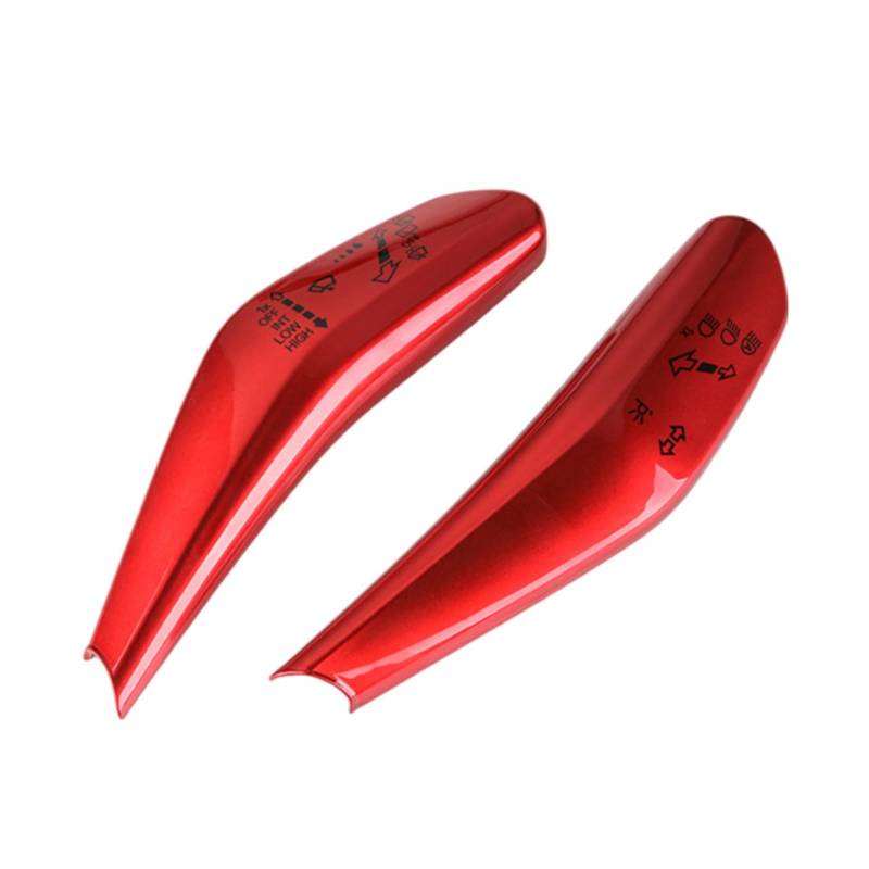 Pfdwmdoi Interieur Zubehör Für VW ID.3 ID.4 ID3 ID4 CROZZ ID6 2X Auto Wischer Schalter Trim Lenkrad Scheinwerfer Schalter Steuerung Abdeckung Car Interieurleisten(Red) von Pfdwmdoi