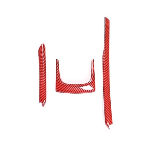 Pfdwmdoi Interieur Zubehör Für X1 F48 2016-2019 3 Teile/Satz Carbon Fiber Style ABS Auto Armlehne Box Dekoration Streifen Trim Car Interieurleisten(Red Carbon Fiber) von Pfdwmdoi