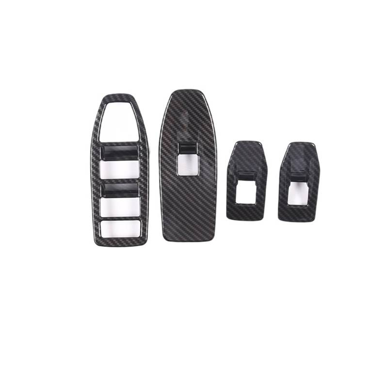 Pfdwmdoi Interieur Zubehör Für X1 IX1 U10 U11 2023-2024 ABS Chrom/Kohlefaser Auto Fensterheber Schalter Knopfabdeckung Trim Car Interieurleisten(Carbon Fiber) von Pfdwmdoi