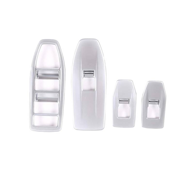 Pfdwmdoi Interieur Zubehör Für X1 IX1 U10 U11 2023-2024 ABS Chrom/Kohlefaser Auto Fensterheber Schalter Knopfabdeckung Trim Car Interieurleisten(Silver) von Pfdwmdoi