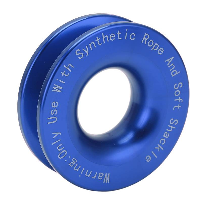 Winde 41000 Pfund Snatch Recovery Ring für Weiche Fesseln, UTV ATV -LKWs, Aluminium (Blue) von Phefop
