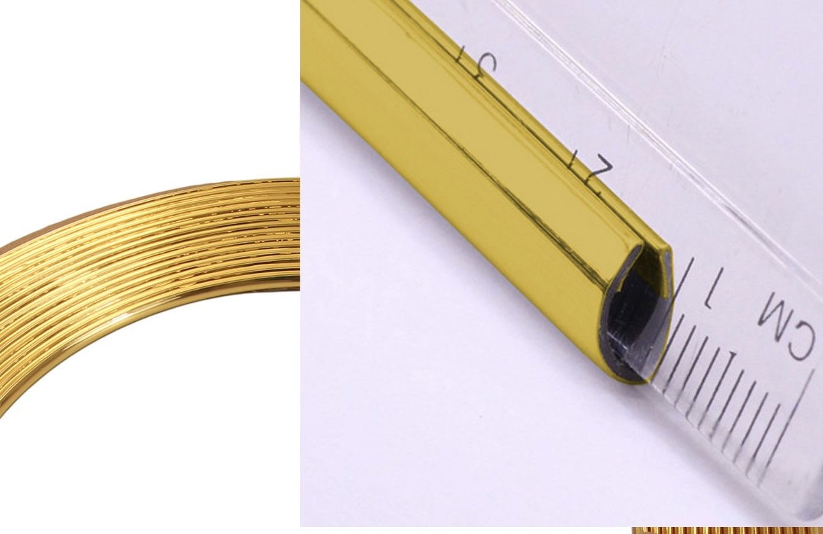Phil-Trade® Keder U Profil Zierleiste Kantenleiste KfZ Türleiste in verschiedenen Längen (5 Meter Gold) von phil trade