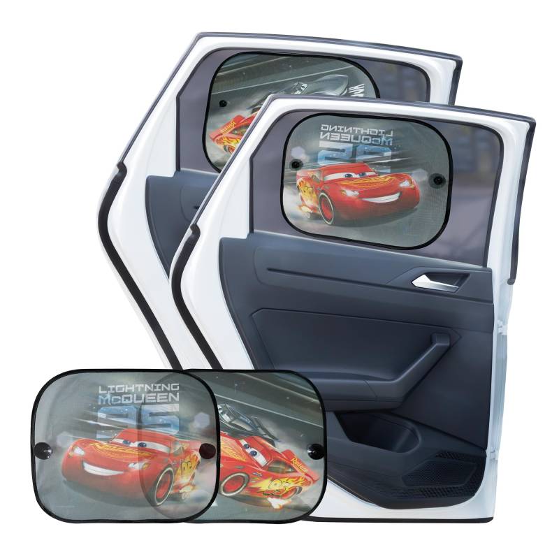 HiTS4KiDS - Sonnenschutz Auto Baby mit UV Schutz 2er Set - Sonnenschutz Auto für Kinder mit Saugnäpfen - Sonnenschutz Auto für Seitenscheiben - Auto Fenster Verdunkelung Disney Cars - 44 x 36 cm von HiTS4KiDS