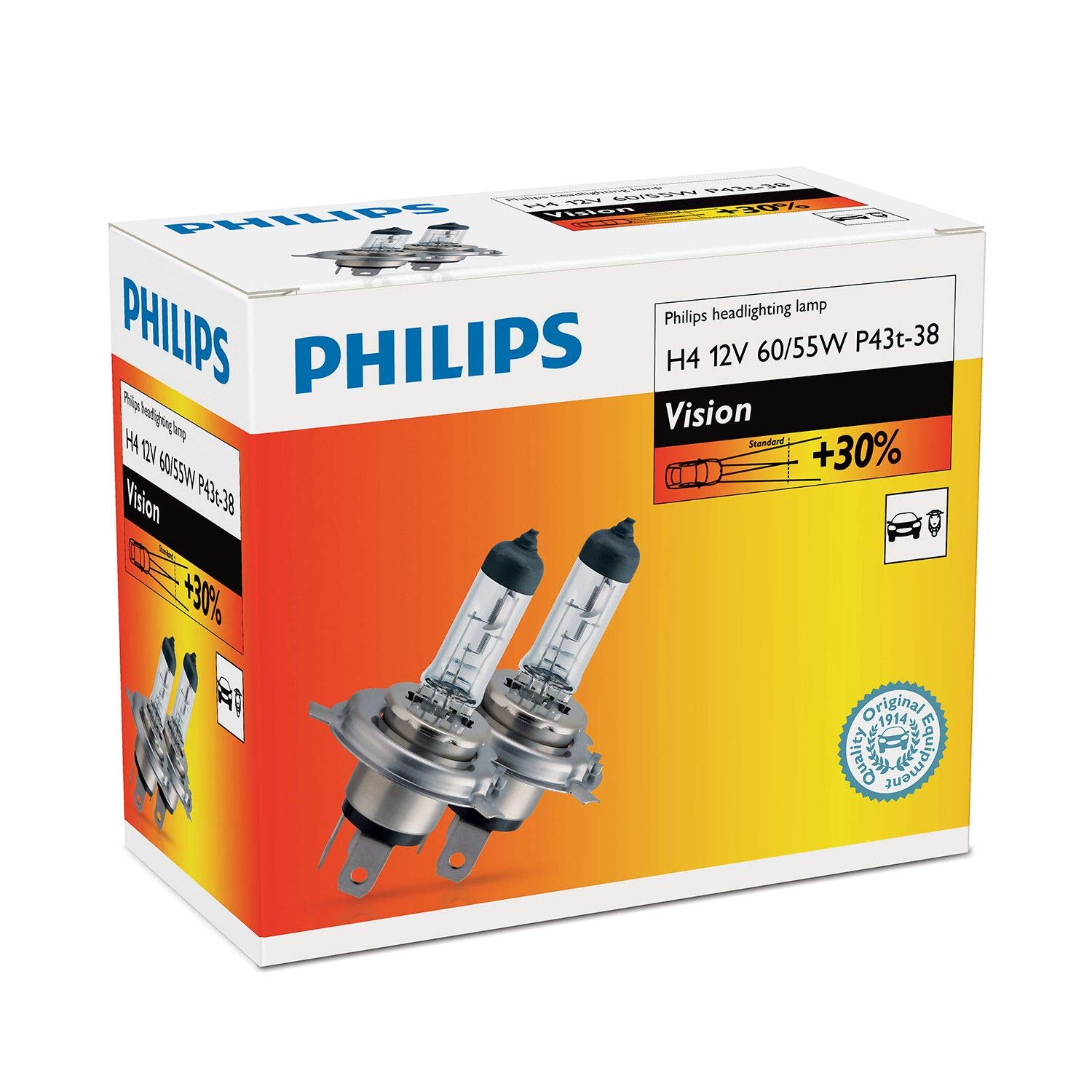 H4 12V 6055W P43t Vision 30% 2st. Philips von Philips Spain