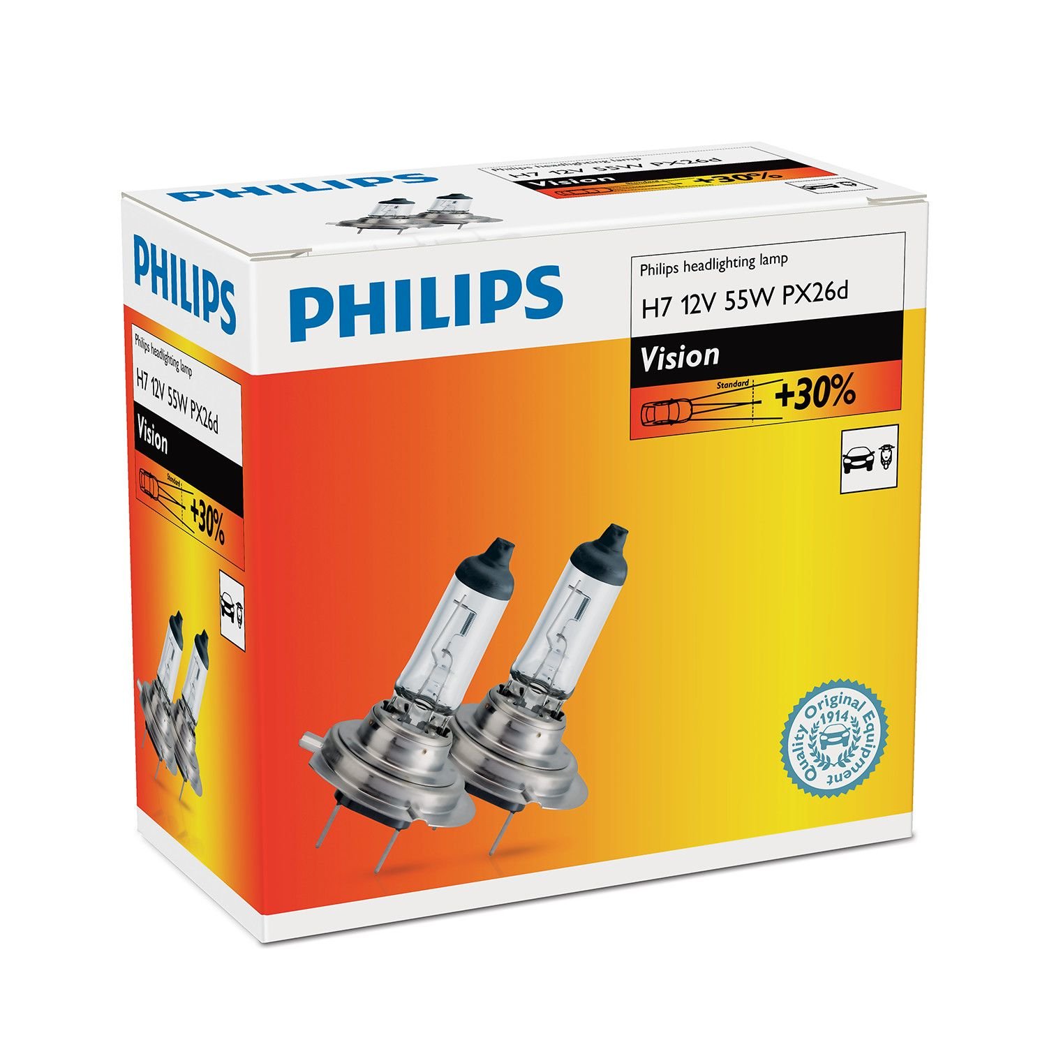 Philips H7 Vision Autoglühlampe 12V 55W PX26d 30% 2st. Philips H7 Vision Autoglühlampe 12V 55W PX26d 30% 2st. von Philips Spain