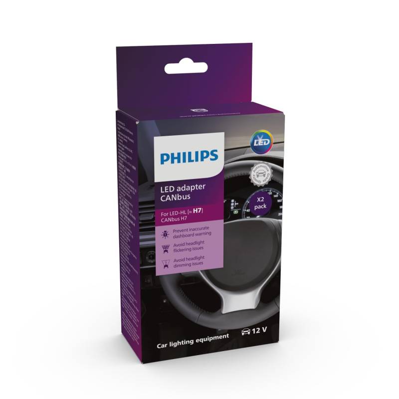 CANBus-Adapter für Philips Ultinon Pro6000 H7-LED, 3-in-1-Lösung, verhindert Warnmeldungen im Armaturenbrett sowie Flackern und Dimmen von Philips automotive lighting