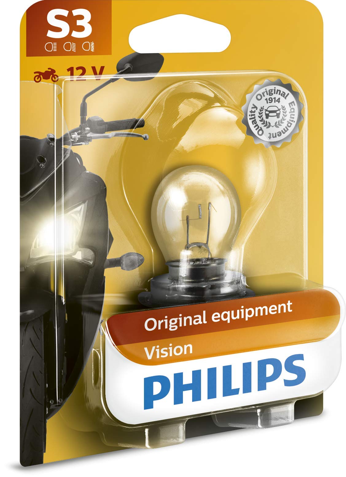 Philips 12008BW Scheinwerferlampe S3, 1-er Set Blister von Philips automotive lighting