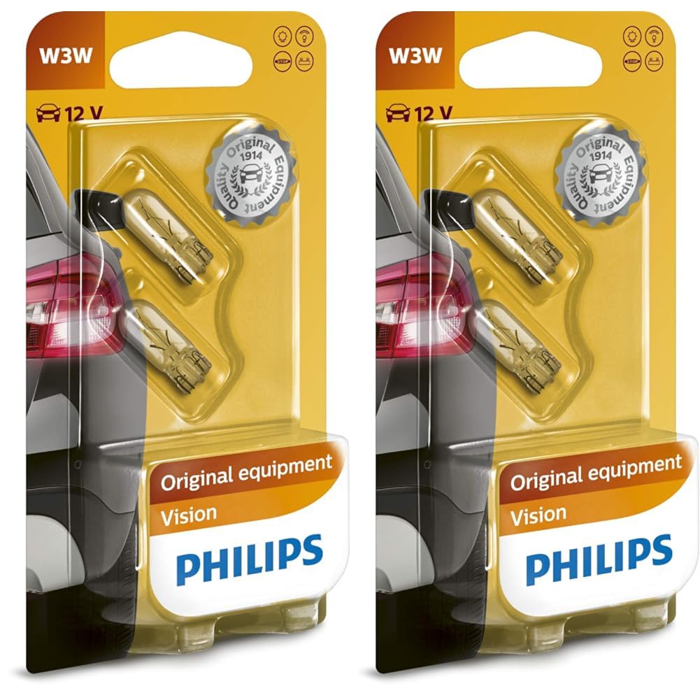 Philips 12256B2 Vision W3W Signallampe, 2er Blister, weiß (Packung mit 2) von Philips automotive lighting