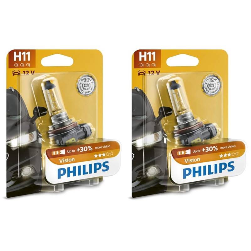 Philips 12362PRB1 Scheinwerferlampe Vision H11 (Packung mit 2) von Philips automotive lighting