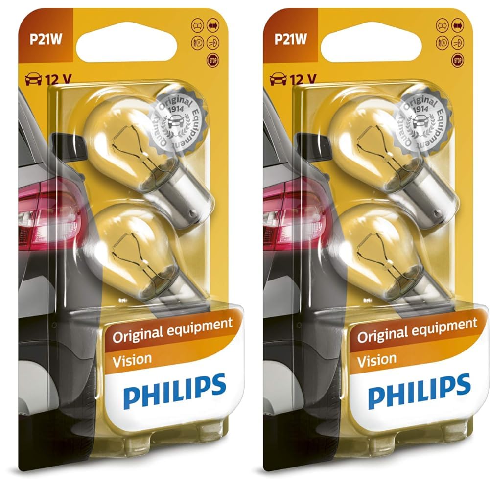 Philips 12498B2 Kugellampe Vision P21W (Packung mit 2) von Philips automotive lighting