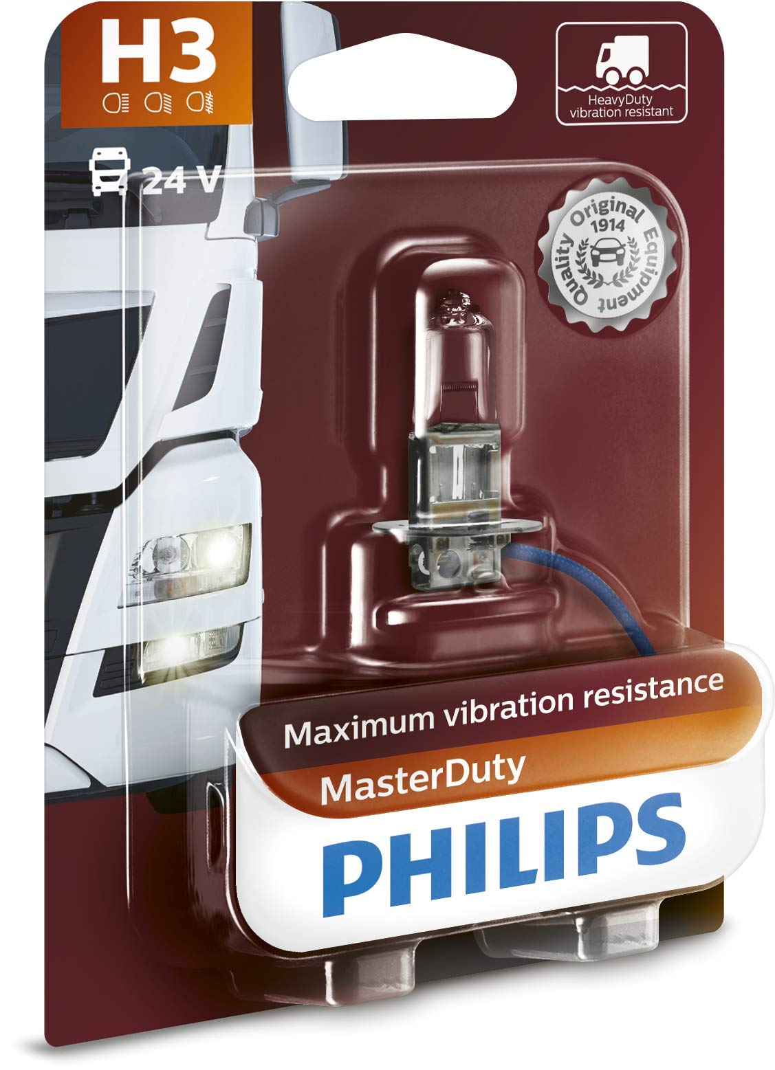 Philips 77459030 Halogen Leuchtmittel MasterDuty H3 70W 24V von Philips automotive lighting