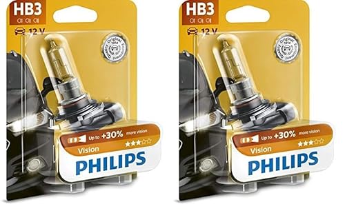 Philips 9005PRB1 Vision +30% HB3 Scheinwerferlampe 9005PRB1, 1er Blister, 13.50x9.50x13.50 (Packung mit 2) von Philips automotive lighting