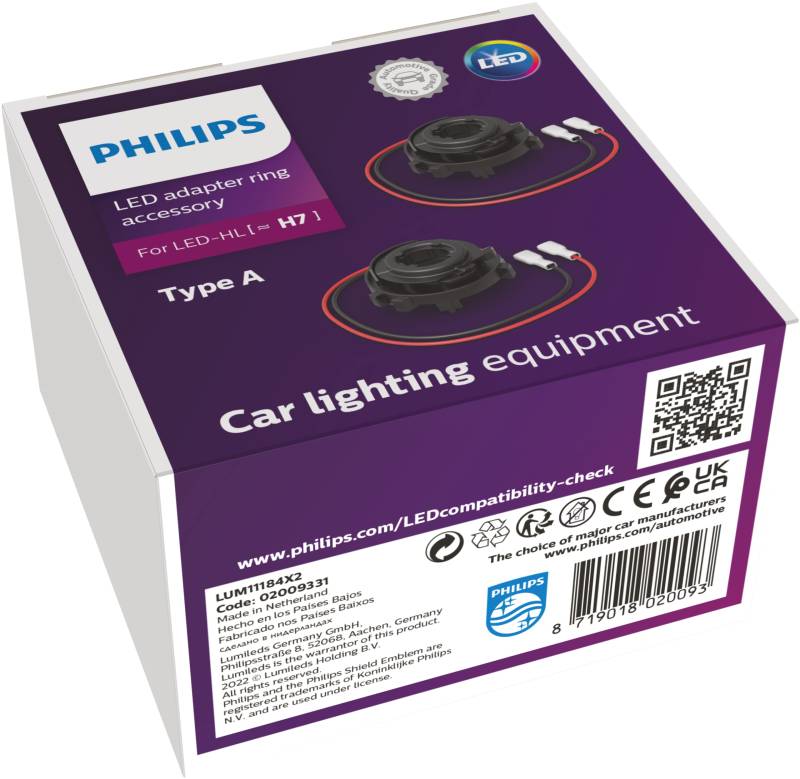 Philips Adapter-Ring H7-LED Typ A, Lampenhalterung Ultinon Pro6000 H7-LED von Philips