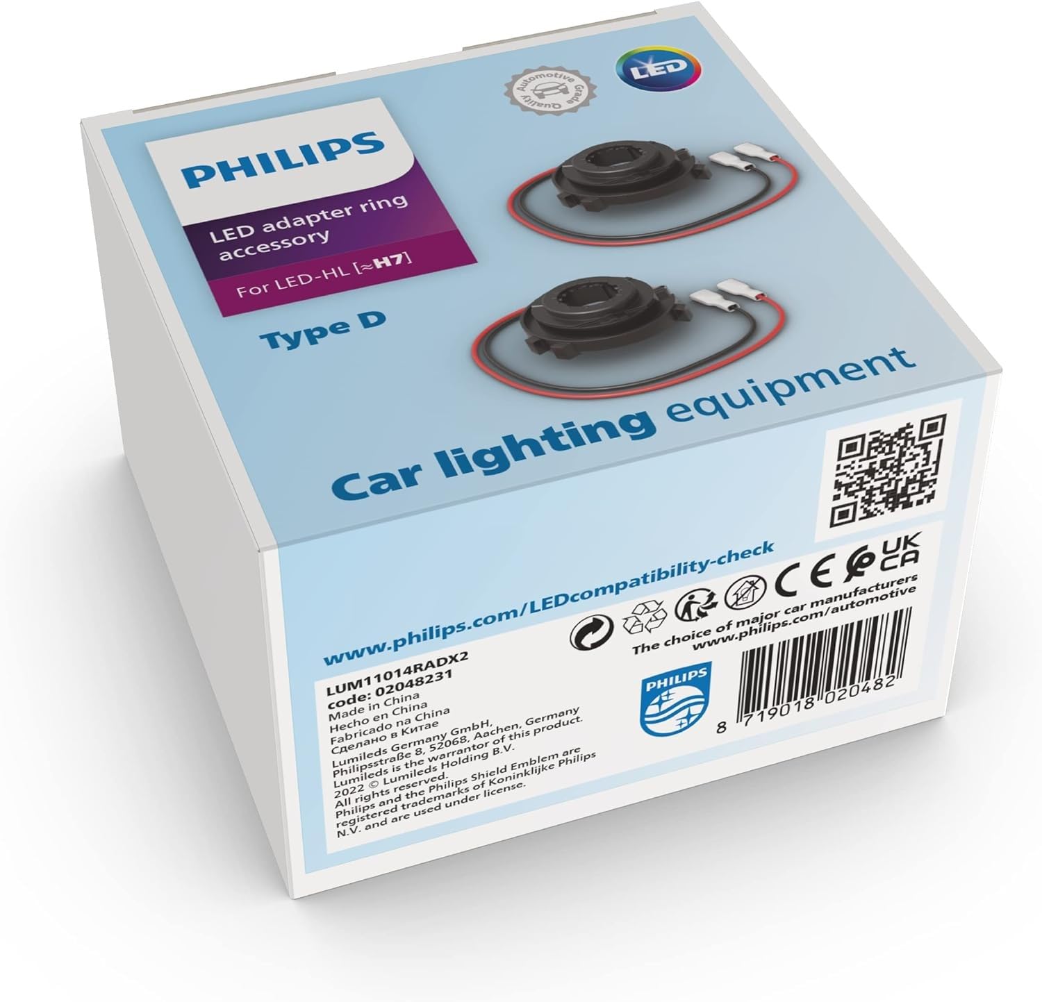 Philips Adapterringe Typ RAD für LED Scheinwerferlampen (H7) Ultinon Pro3021 von Philips automotive lighting