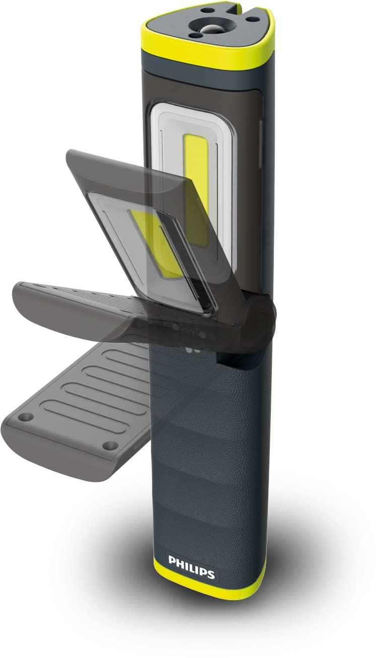 Philips Xperion 6000 Pillar LED-Arbeitsleuchte, hochwertige wiederaufladbare Werkstattlampe, Handlampe, ausklappbares Leuchtfeld mit 500lm, zusätzliches Spotlicht von Philips