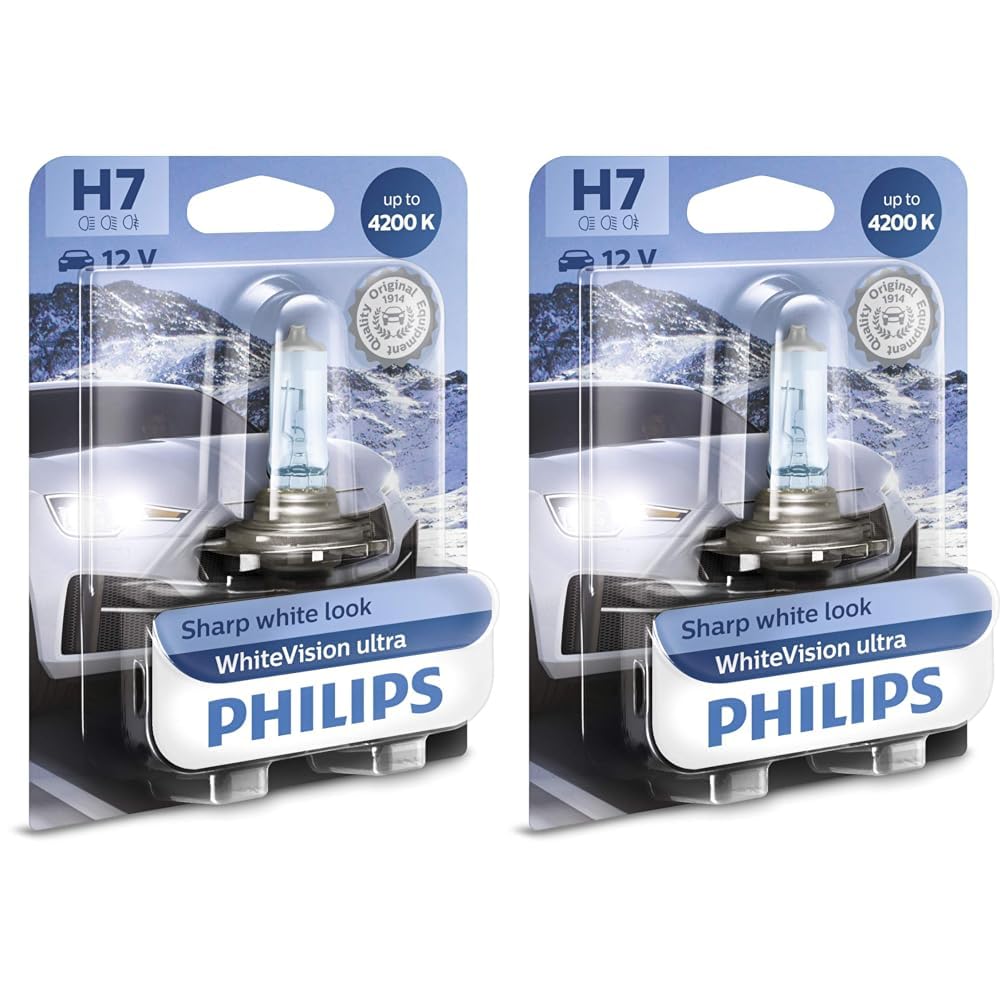 Philips WhiteVision ultra H7 Scheinwerferlampe, 4.200K, Einzelblister (Packung mit 2) von Philips automotive lighting