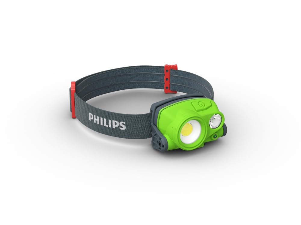 Philips Xperion 3000 Headlight, LED-Kopflampe, wiederaufladbare Stirnleuchte (300/150lm) und LED-Spotlicht (200lm), USB-C von Philips
